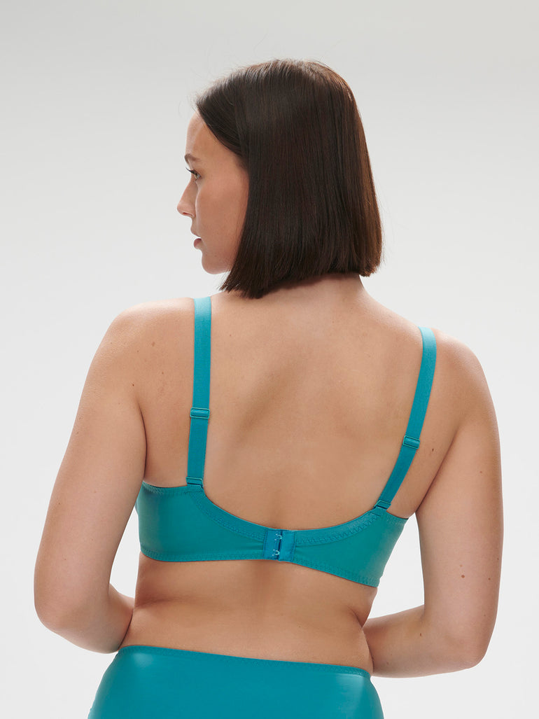 Soutien-gorge avec armature décolleté plongeant - Bleu Atoll