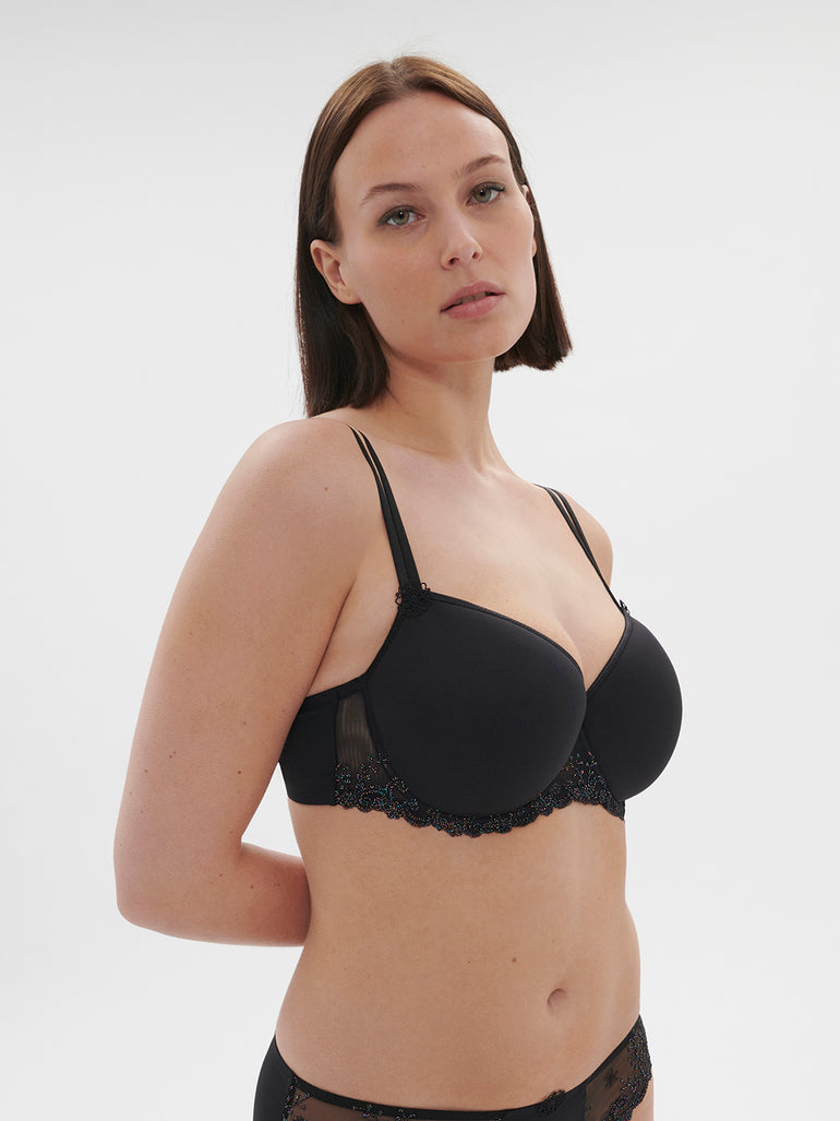 Soutien-gorge décolleté carré en spacer 3D - Noir Gem