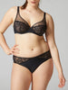 Soutien-gorge triangle emboitant décolleté plongeant - Noir