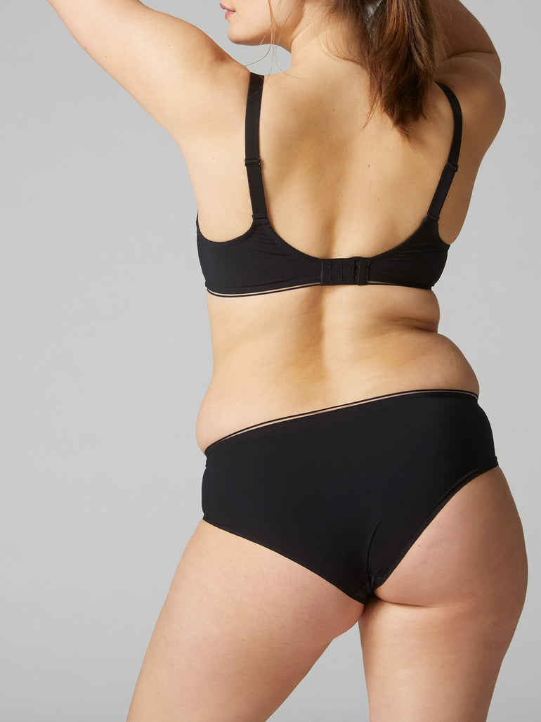 Soutien-gorge triangle emboitant décolleté plongeant - Noir