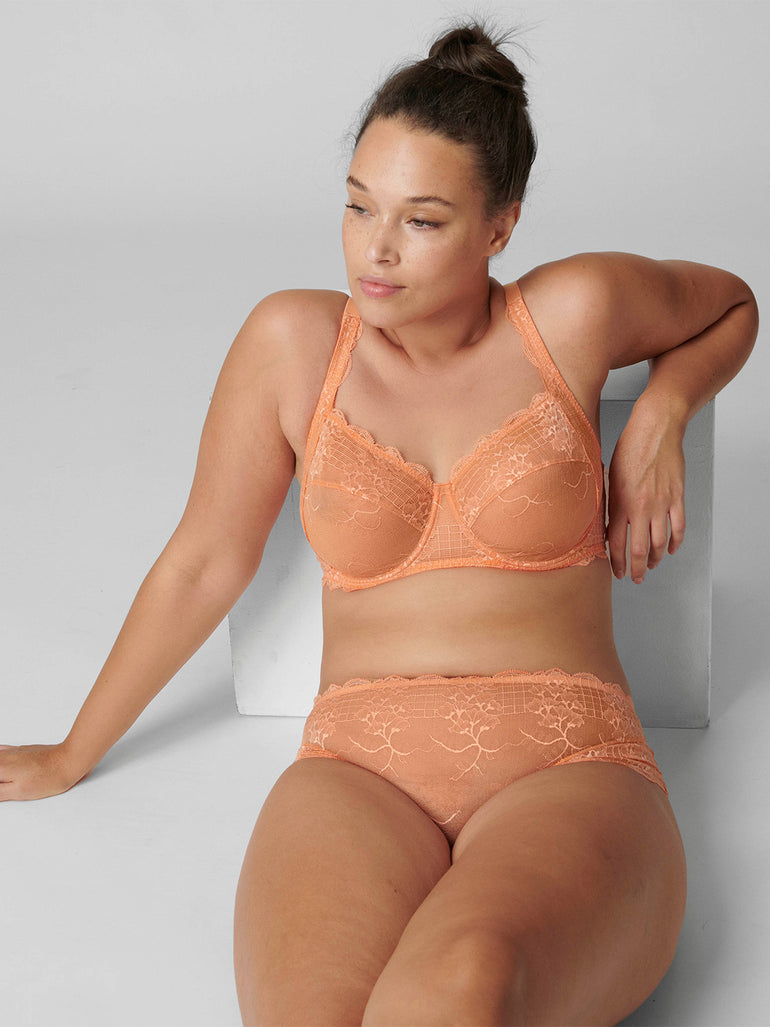 Soutien-gorge avec armatures décolleté carré - Abricot