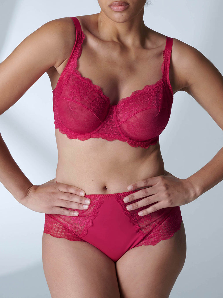 Soutien-gorge avec armature decollete carre - Cranberry