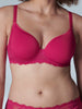 Soutien-gorge emboitant décolleté plongeantt - Cranberry