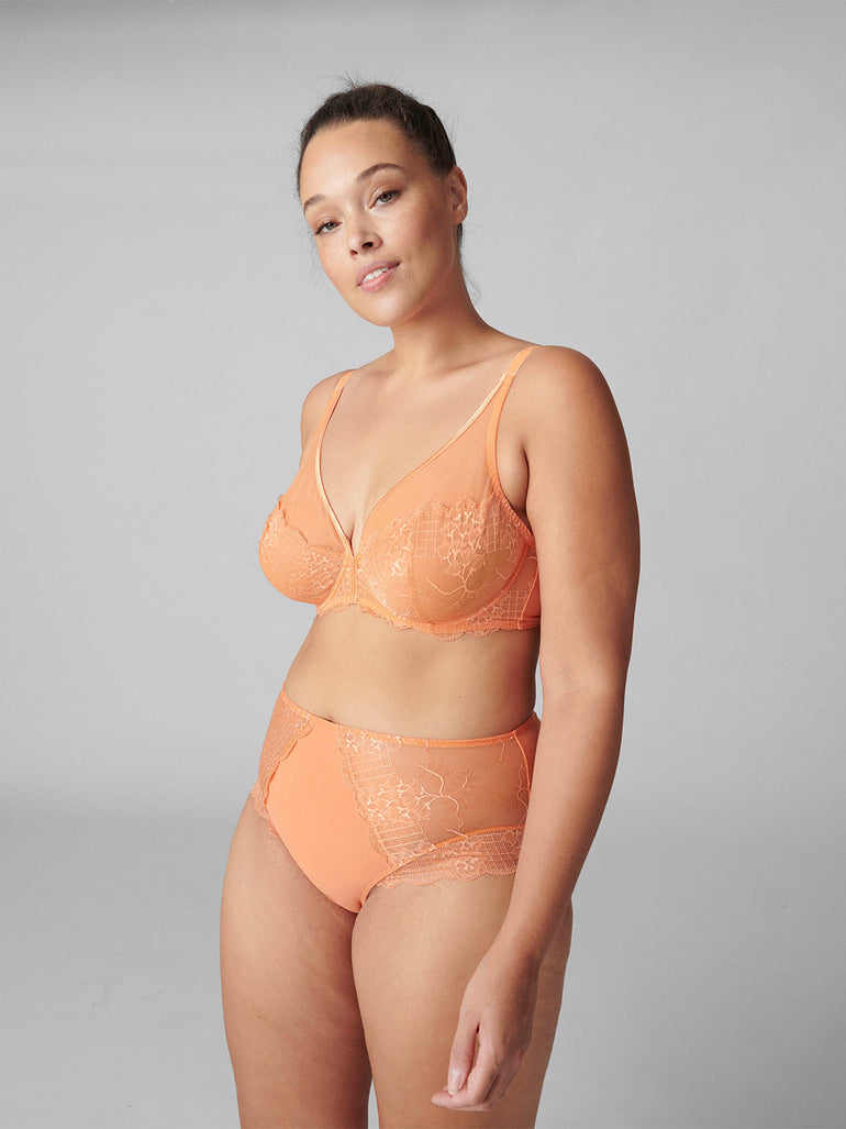 Soutien-gorge avec armatures décolleté plongeant - Abricot