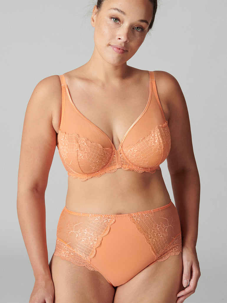 Soutien-gorge avec armatures décolleté plongeant - Abricot