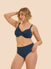 Hoge taille slip - Petrolblauw