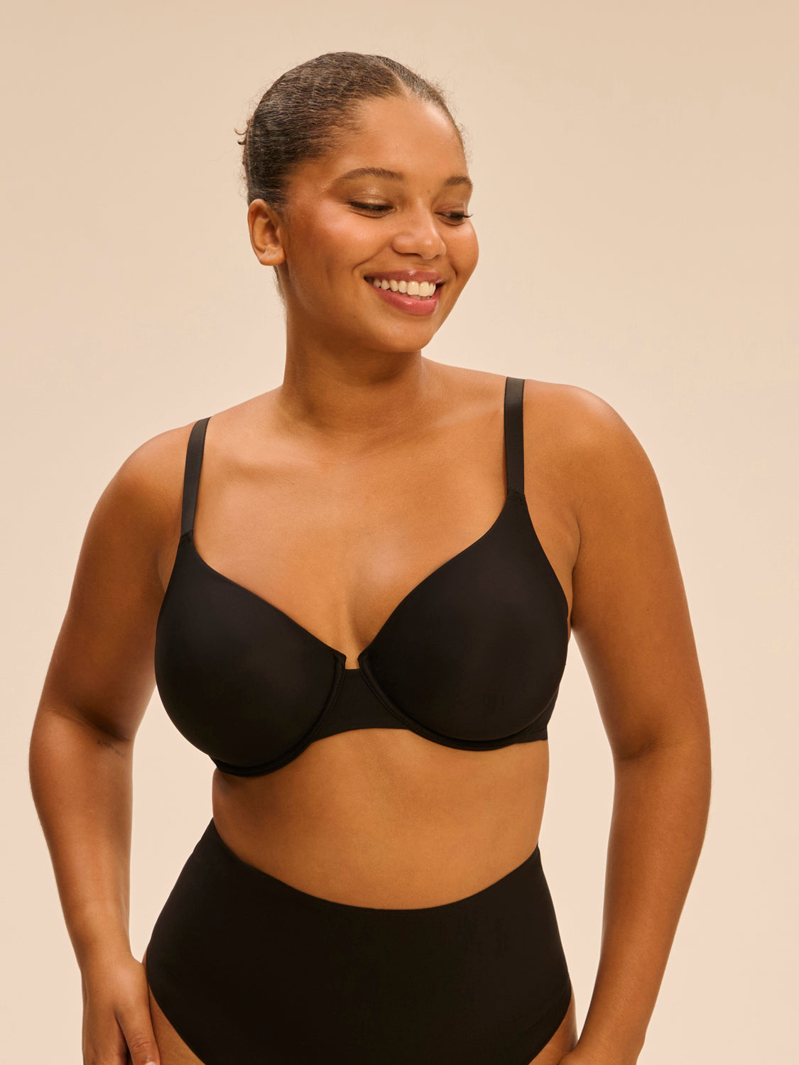 Soutien-gorge emboitant multi-positions sans couture - Noir