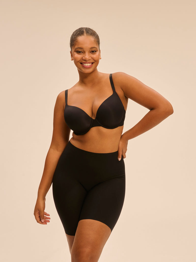 Soutien-gorge coque emboitante décolleté plongeant - Noir