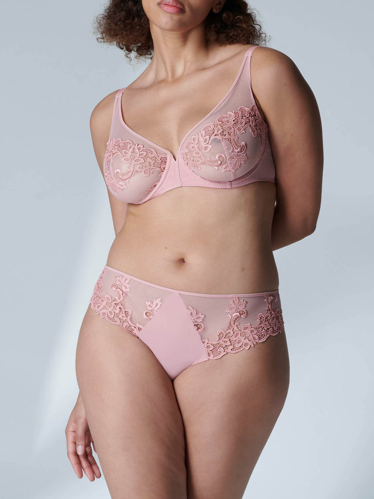 Soutien-gorge triangle emboitant décolleté plongeant - Rose vérone