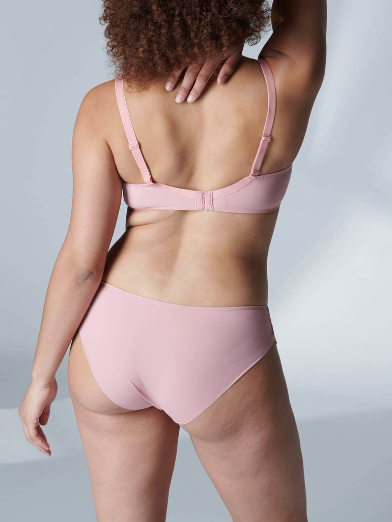 Soutien-gorge triangle emboitant décolleté plongeant - Rose vérone