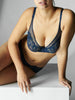 Soutien-gorge triangle emboitant décolleté plongeant - Bleu infini