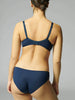 Soutien-gorge triangle emboitant décolleté plongeant - Bleu infini