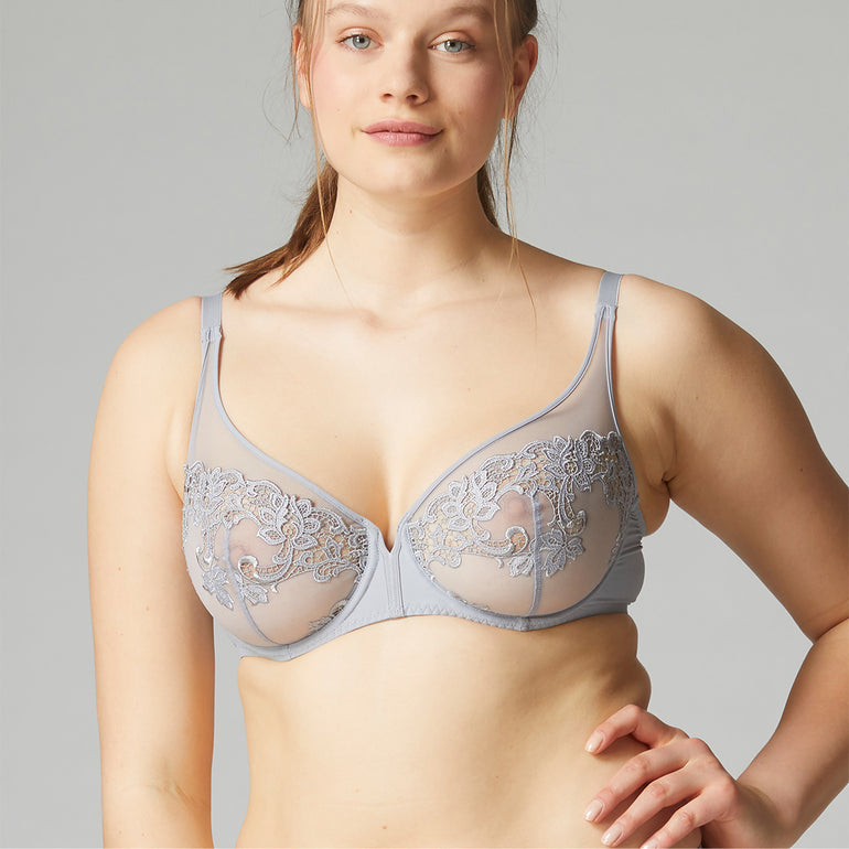 Soutien-gorge triangle emboitant décolleté plongeant - Gris secret