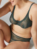 Soutien-gorge triangle emboitant décolleté plongeant - Vert agate