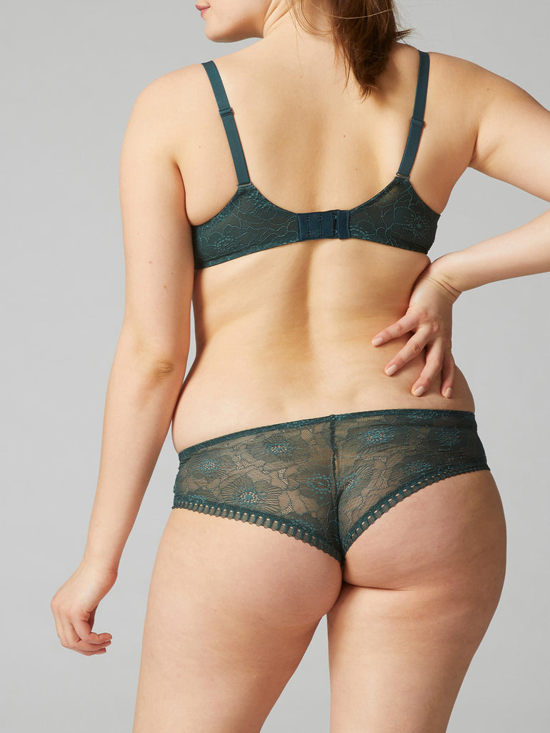 Soutien-gorge triangle emboitant décolleté plongeant - Vert agate