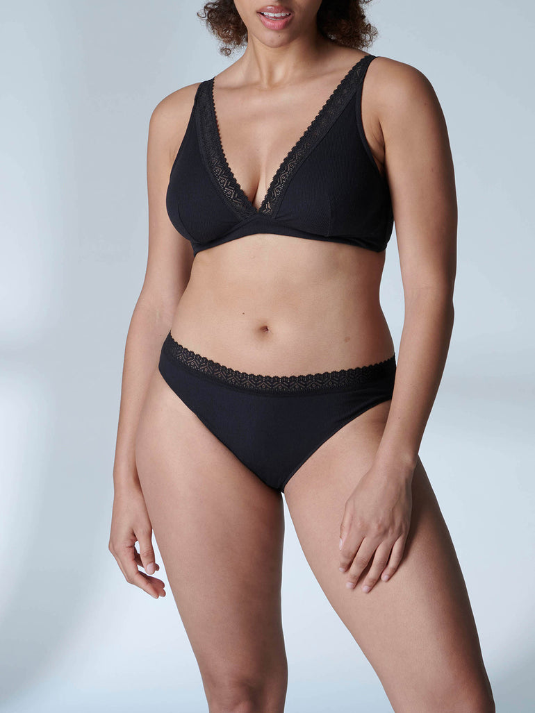 Soutien-gorge sans-armatures structuré - Noir