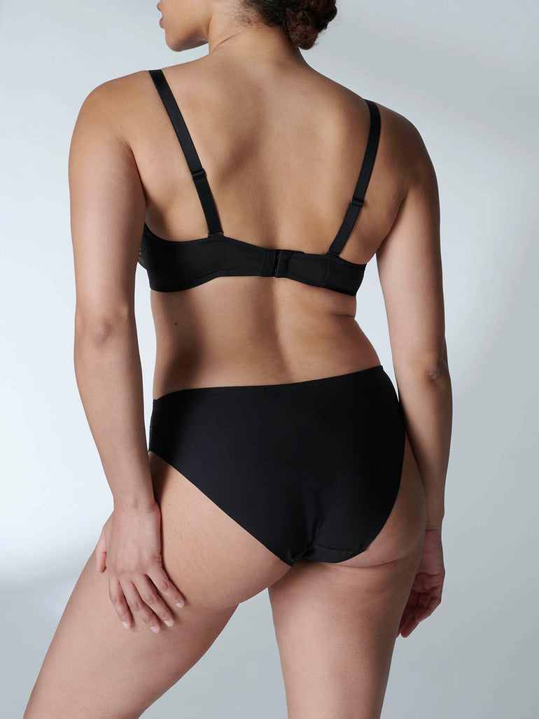 Soutien-gorge triangle emboitant décolleté plongeant - Noir