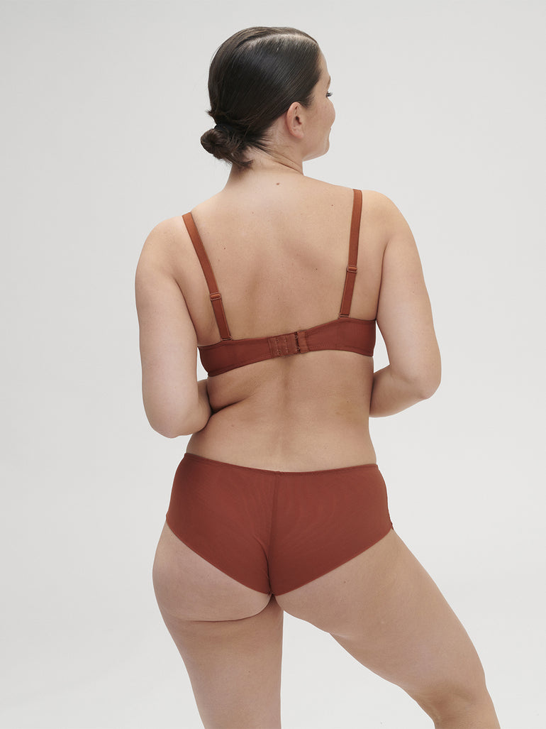 Soutien-gorge avec armatures décolleté plongeant - Terre de Sienne