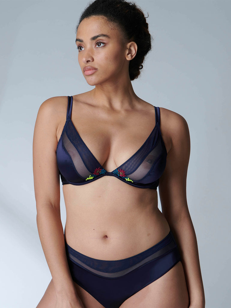 Soutien-gorge triangle avec armatures - Bleu Nuit