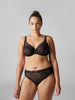 Soutien-gorge triangle emboitant décolleté plongeant - Noir