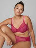 Soutien-gorge triangle emboitant décolleté plongeant - Framboise