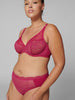 Soutien-gorge triangle emboitant décolleté plongeant - Framboise