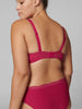 Soutien-gorge triangle emboitant décolleté plongeant - Framboise