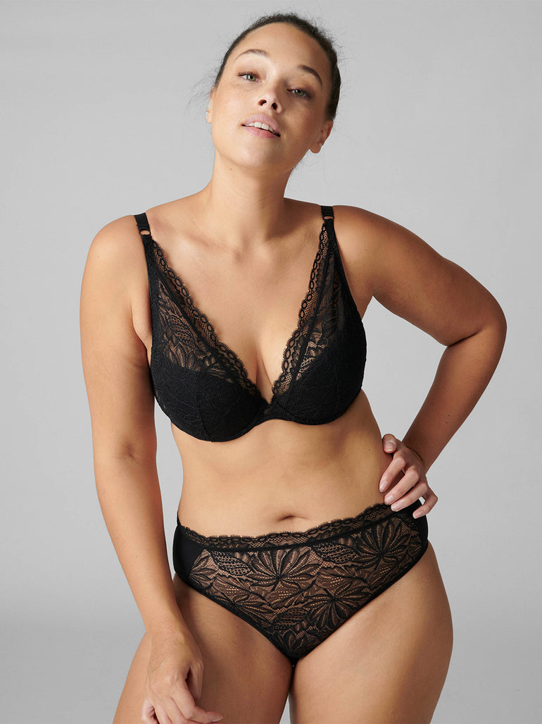 Soutien-gorge push-up triangle - Noir