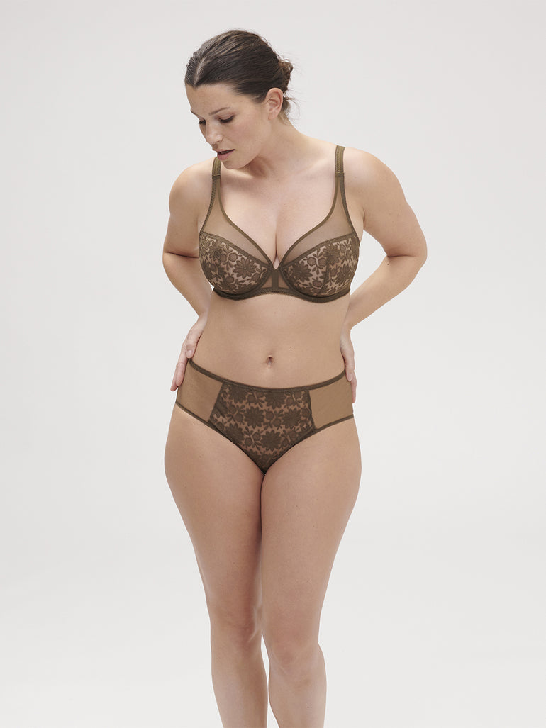 Soutien-gorge avec armatures décolleté plongeant - Vert Nomade