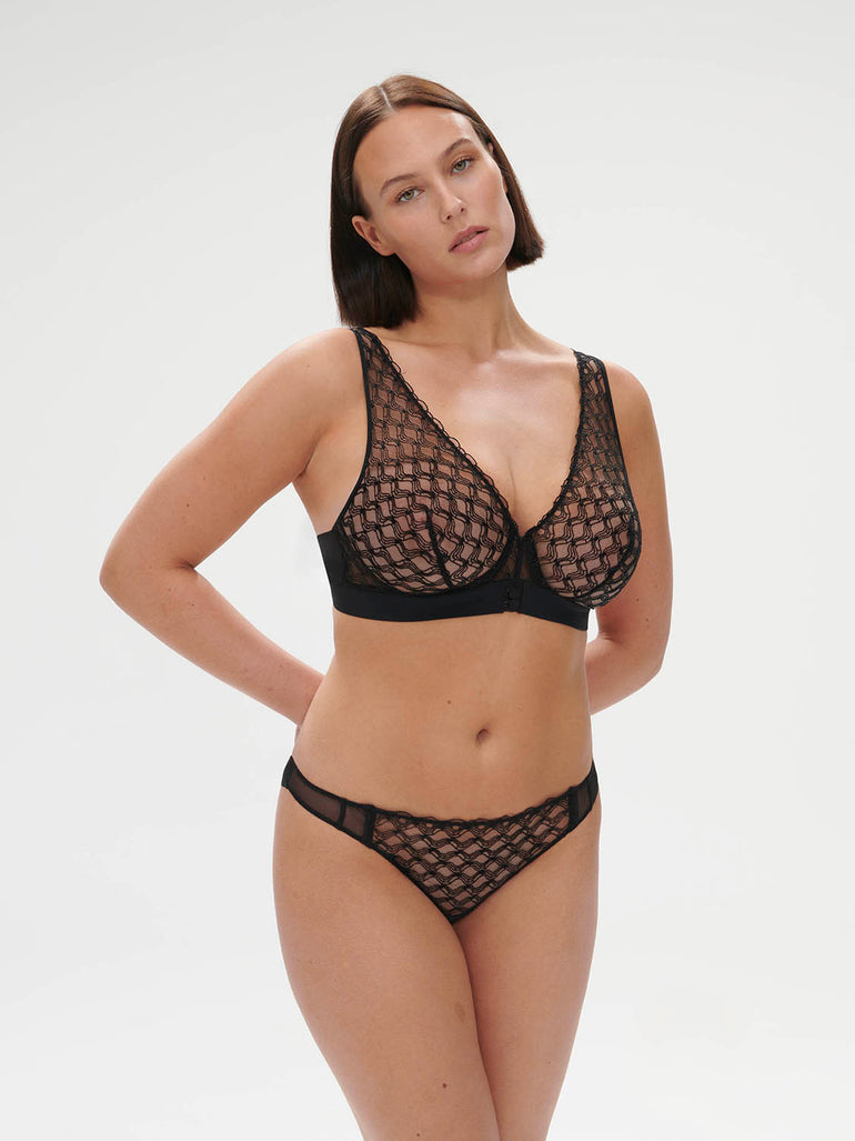 Soutien-gorge triangle avec armatures - Noir