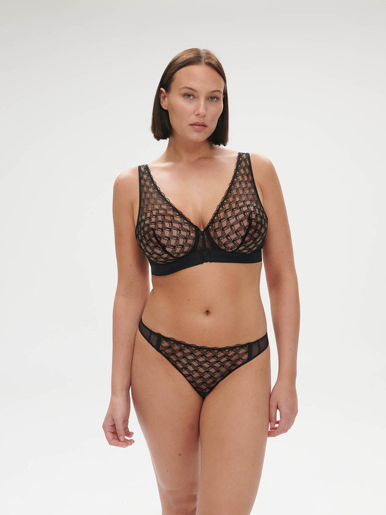 Soutien-gorge triangle avec armatures - Noir