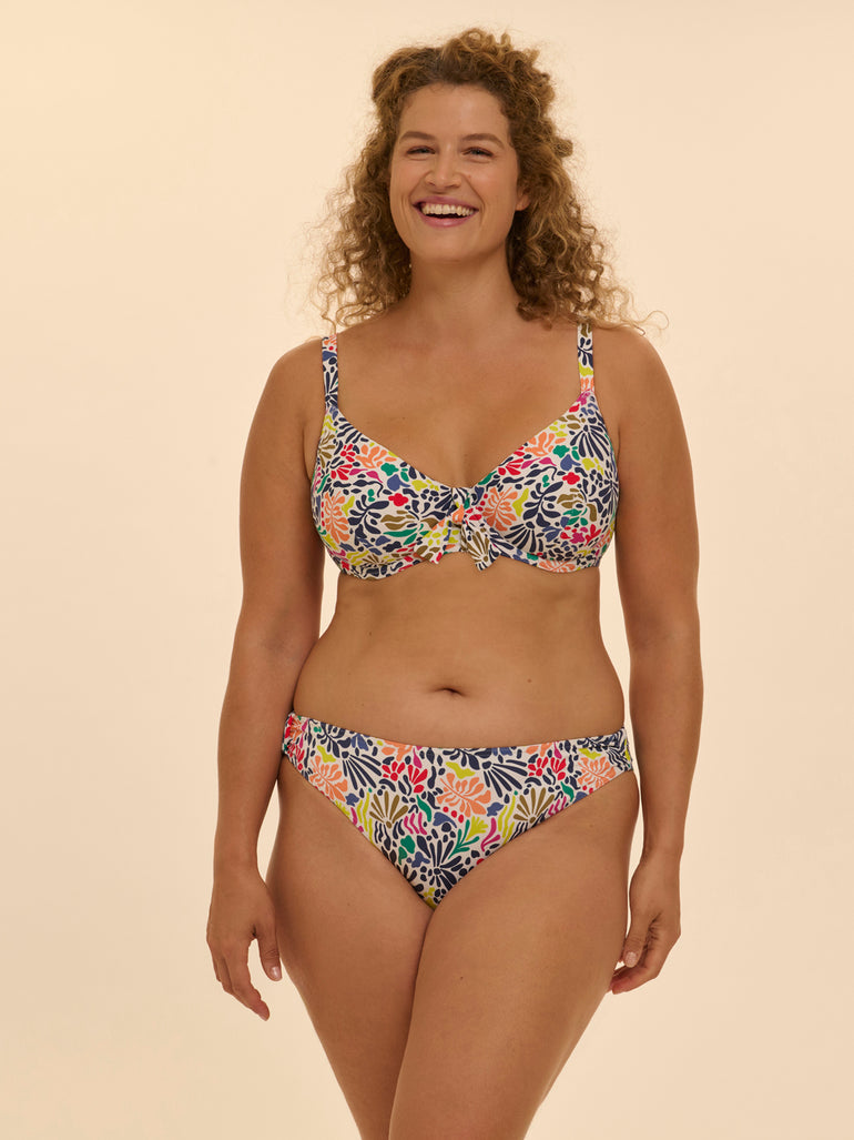 Haut de maillot de bain avec armatures - Imprimé tropico blanc