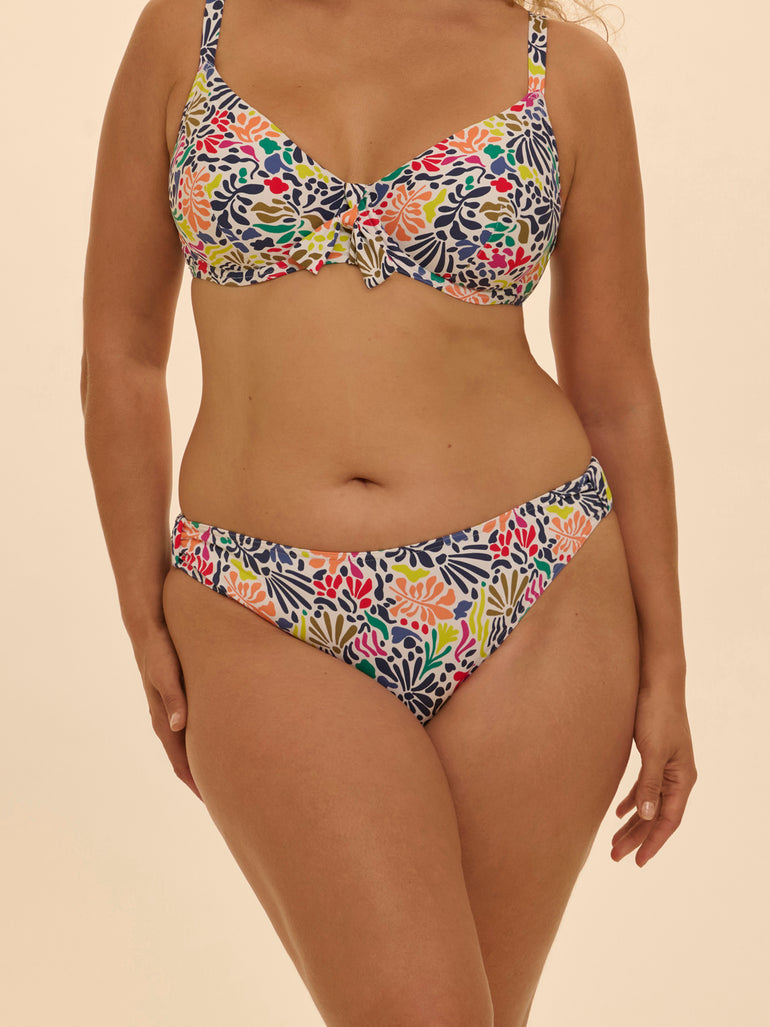 Culotte de bain - Imprimé tropico blanc