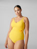 Maillot de bain 1 pièce bonnet mousse sans armature - Jaune Mimosa