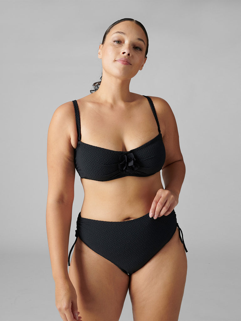 Haut de maillot de bain bandeau mousse avec armatures - Noir