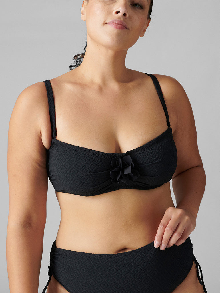 Haut de maillot de bain bandeau mousse avec armatures - Noir