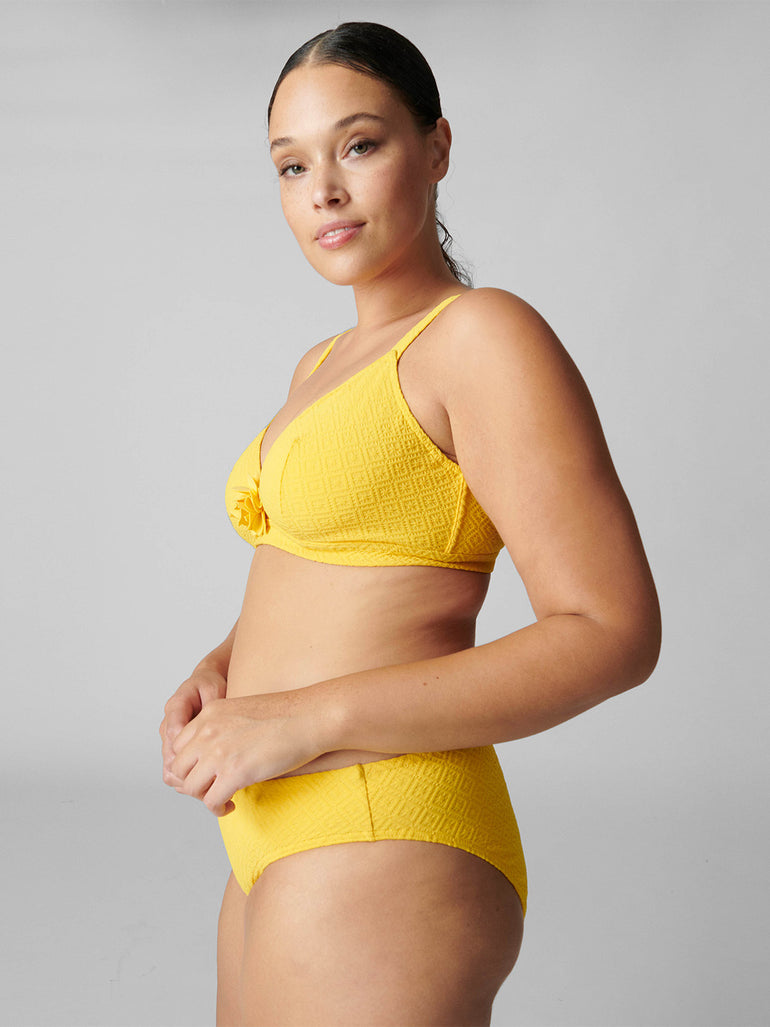 Haut de maillot de bain triangle avec armatures cachées - Jaune Mimosa