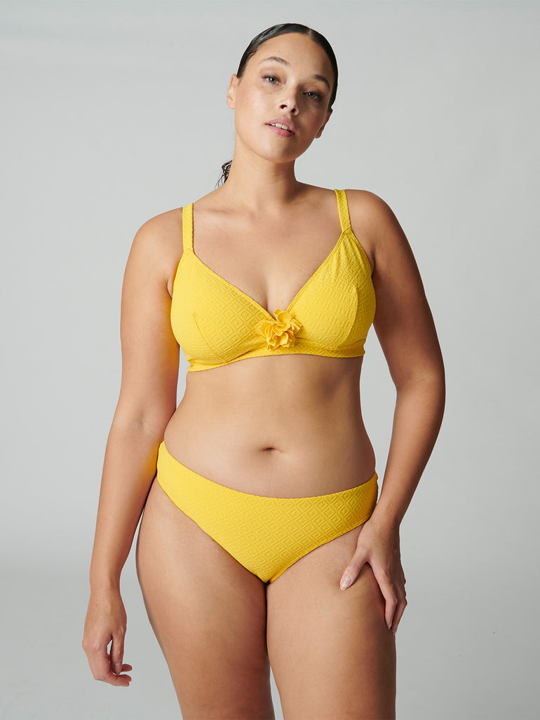 Haut de maillot de bain triangle avec armatures cachées - Jaune Mimosa