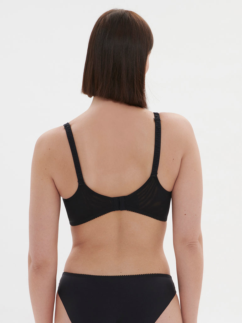 Soutien-gorge avec armature décolleté plongeant - Noir