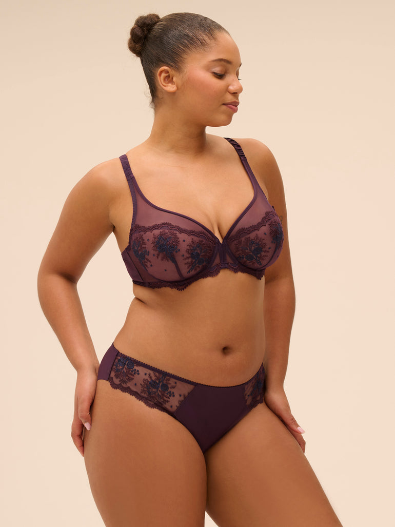 Soutien-gorge avec armatures décolleté plongeant - Figue