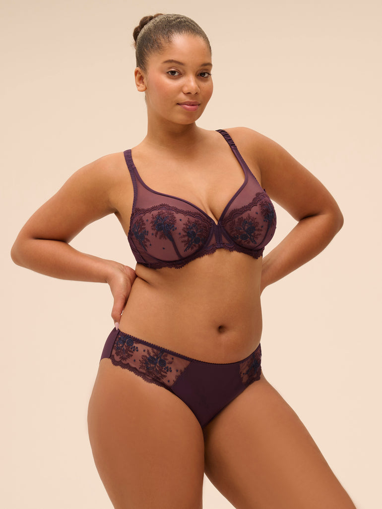 Soutien-gorge avec armatures décolleté plongeant - Figue