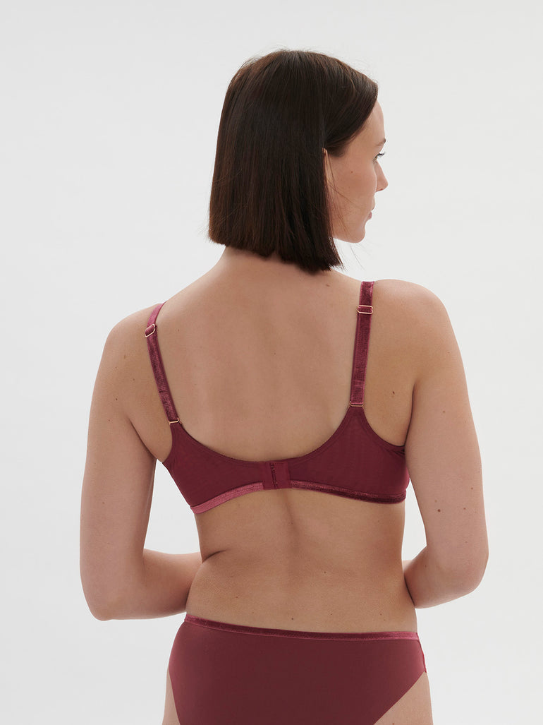 Soutien-gorge avec armature décolleté plongeant - Rouge Spinelle