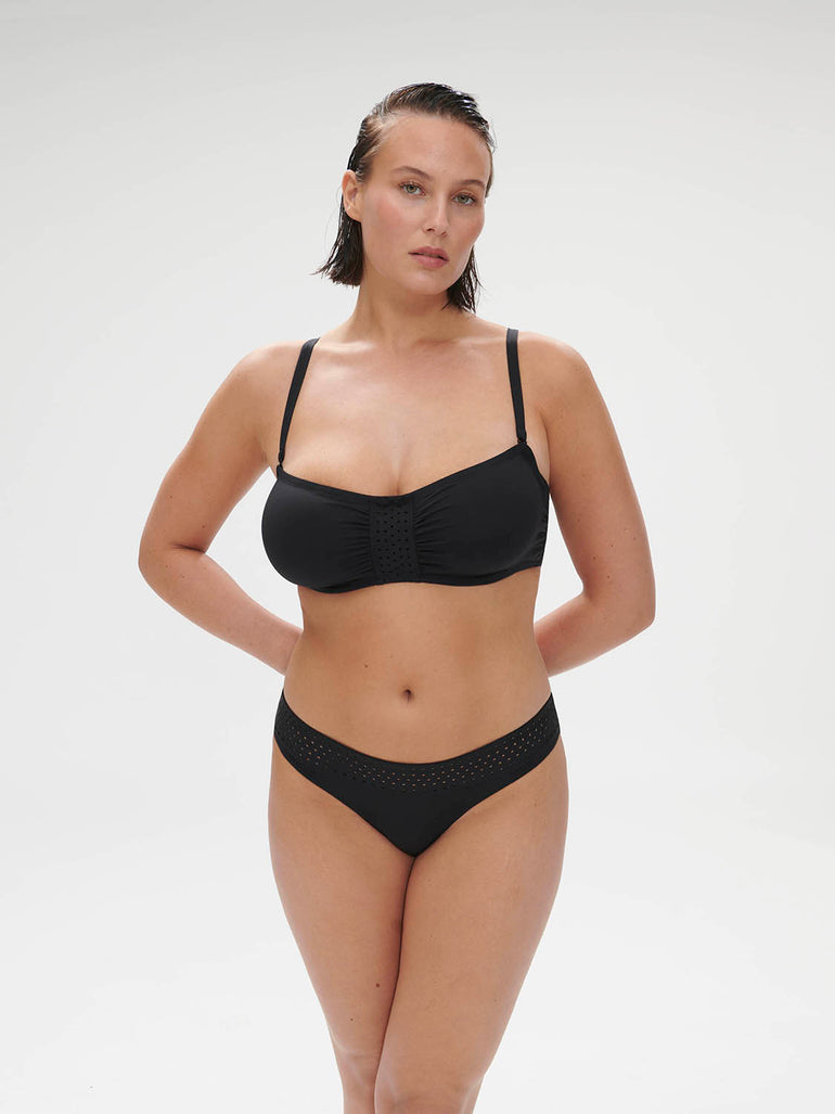 Haut de maillot de bain bandeau mousse avec armatures - Noir