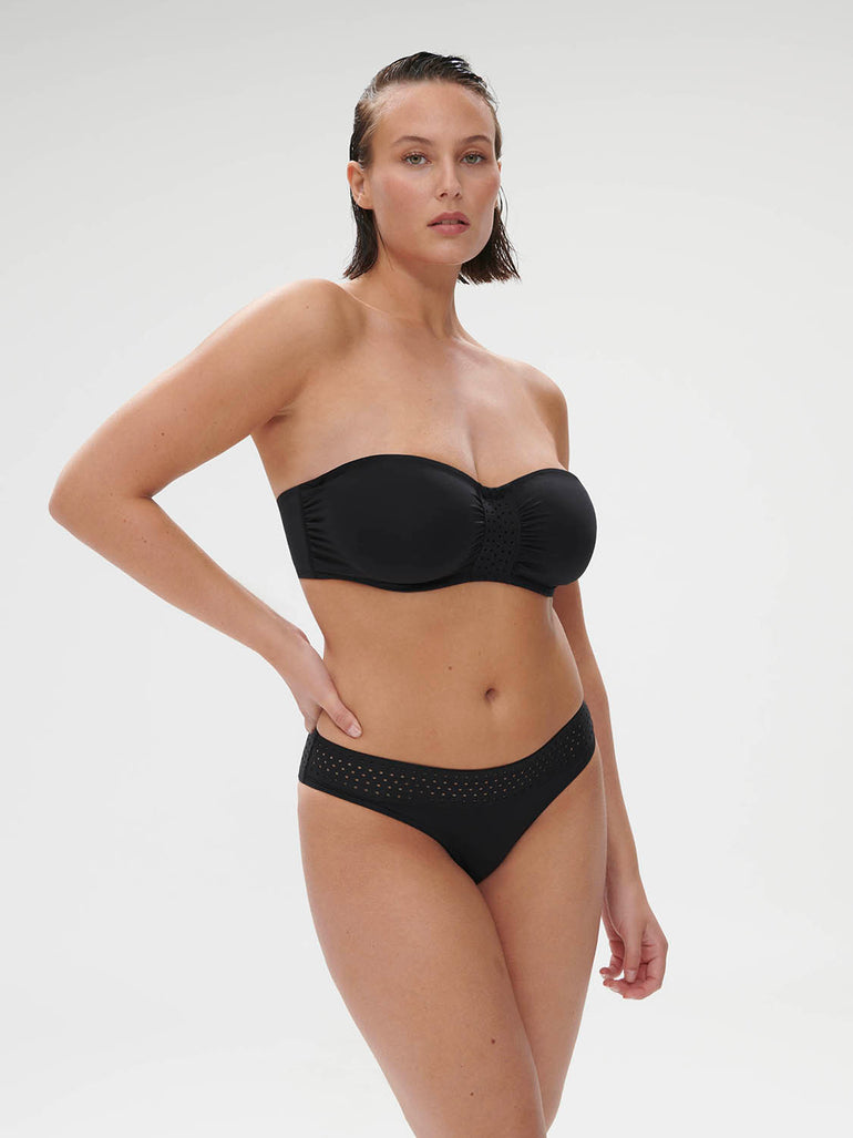 Haut de maillot de bain bandeau mousse avec armatures - Noir