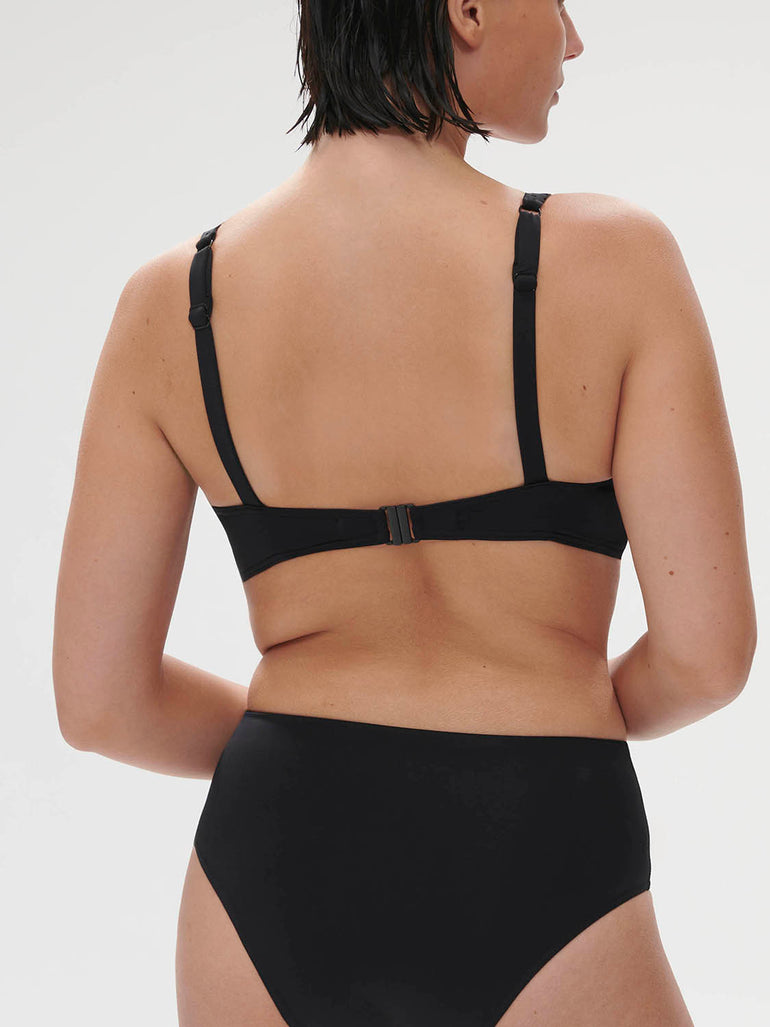 Haut de maillot de bain triangle avec armatures - Noir