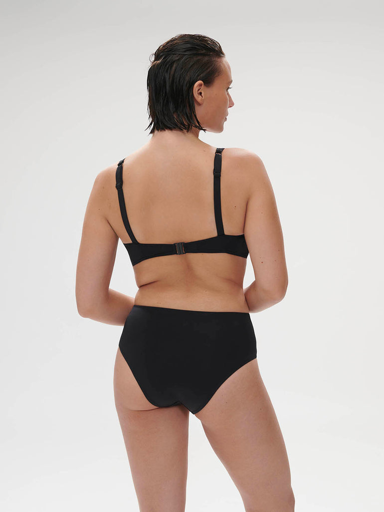 Haut de maillot de bain triangle avec armatures - Noir