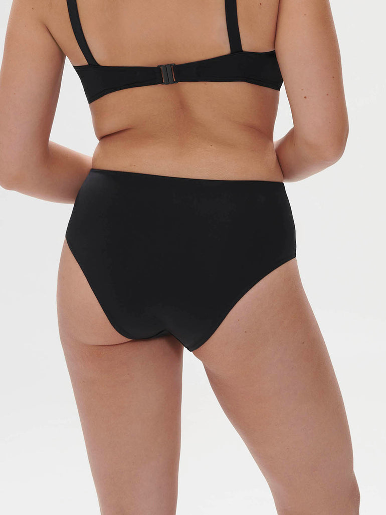 Culotte de bain taille haute - Noir