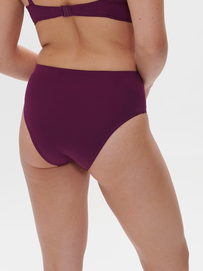 Culotte de bain taille haute - Mûre