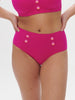 Culotte de bain taille haute - Rose Hibiscus