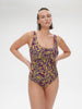 Maillot de bain 1 pièce de bain avec armatures - Imprimé Violet Agadir